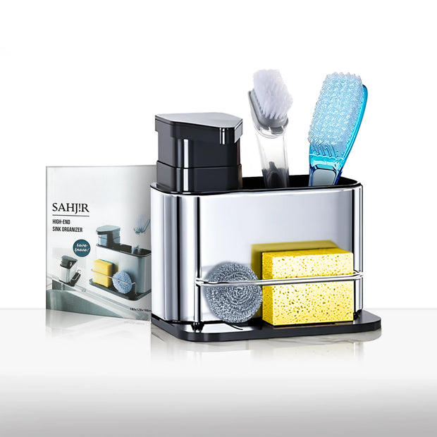 SAHJ!R 3-IN-1 KITCHEN SINK CADDY AND SOAP DISPENSER