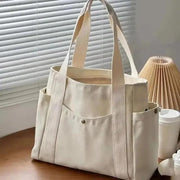 Canvas Tote Bag with Multi-Pocket Design