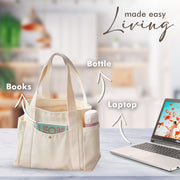 Canvas Tote Bag with Multi-Pocket Design