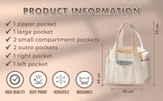 Canvas Tote Bag with Multi-Pocket Design